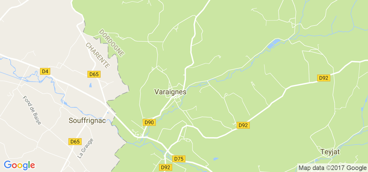 map de la ville de Varaignes