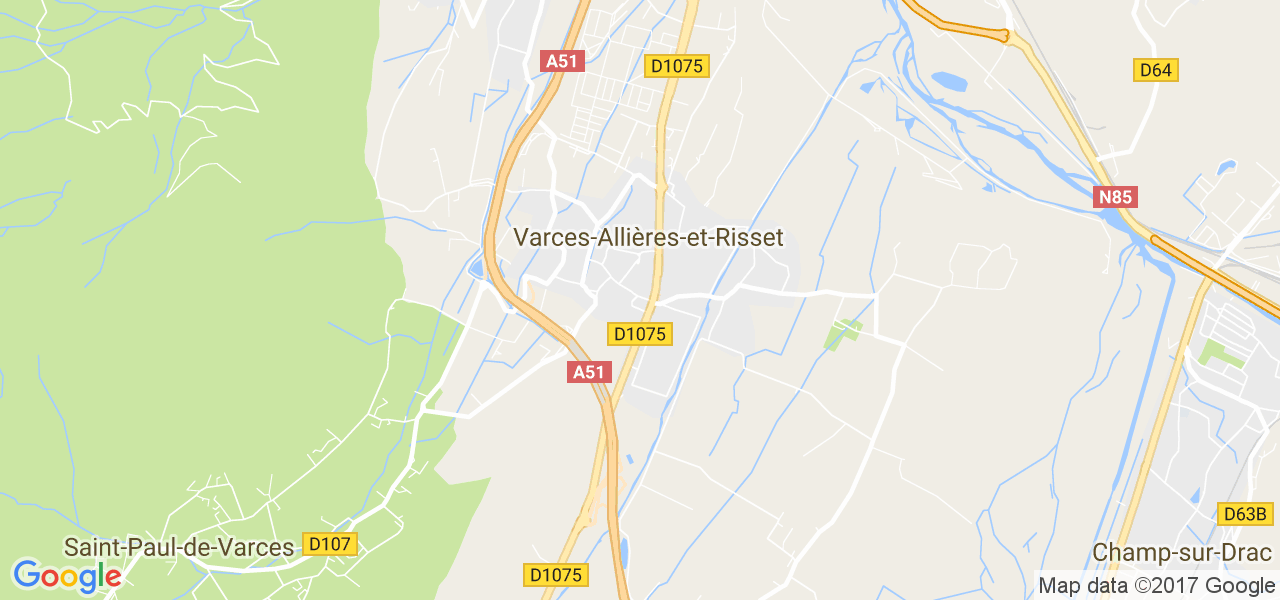 map de la ville de Varces-Allières-et-Risset