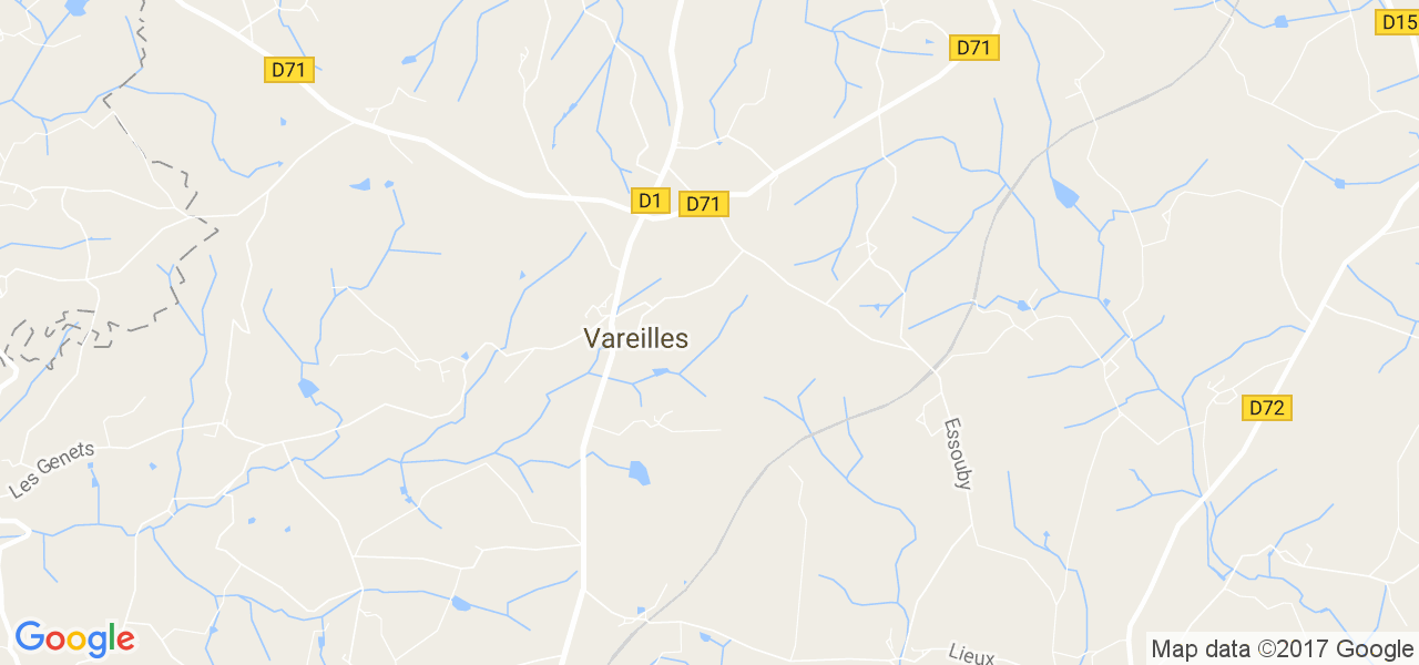 map de la ville de Vareilles