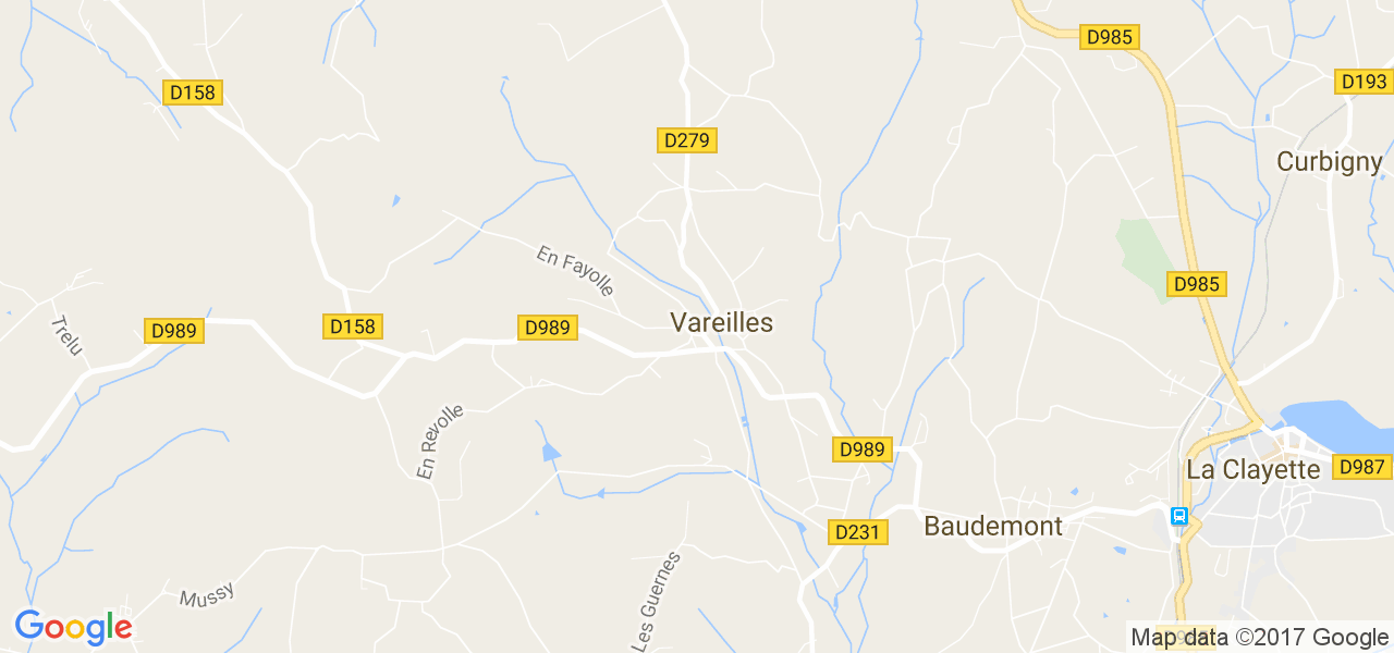 map de la ville de Vareilles