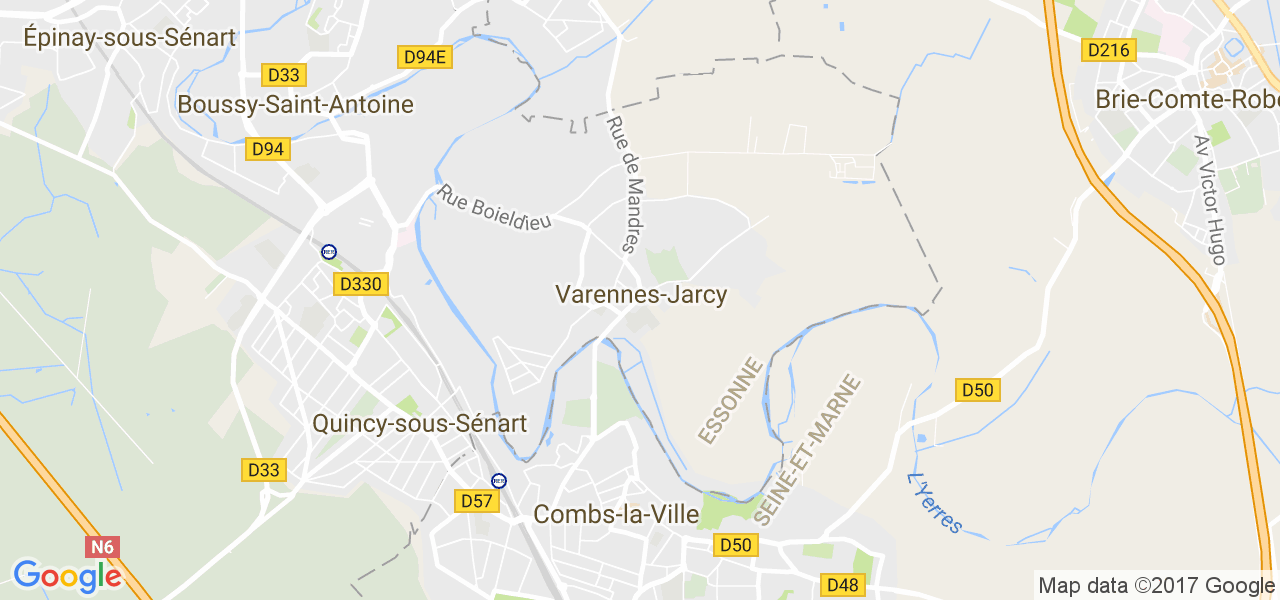 map de la ville de Varennes-Jarcy