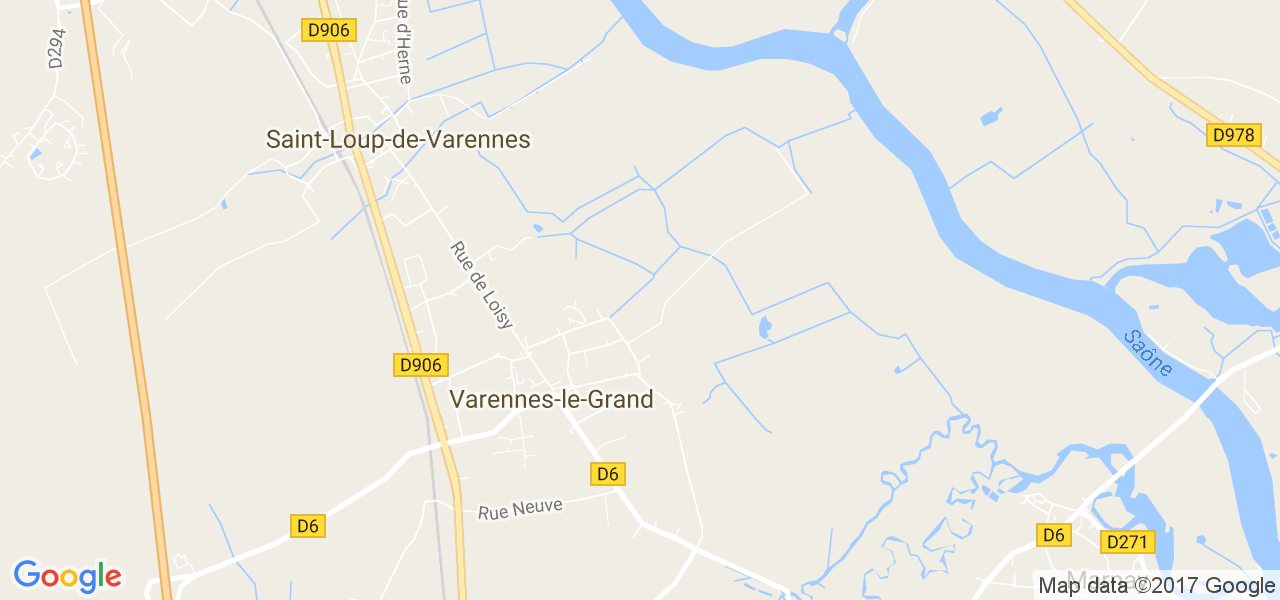 map de la ville de Varennes-le-Grand