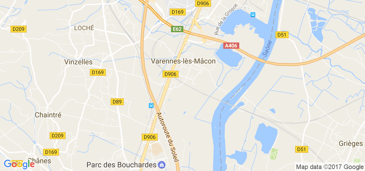 map de la ville de Varennes-lès-Mâcon