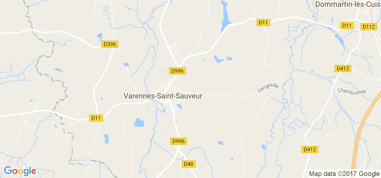 map de la ville de Varennes-Saint-Sauveur