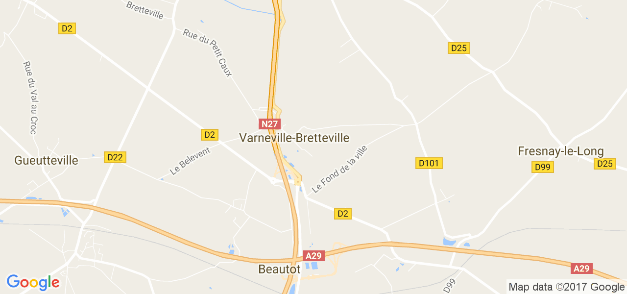 map de la ville de Varneville-Bretteville