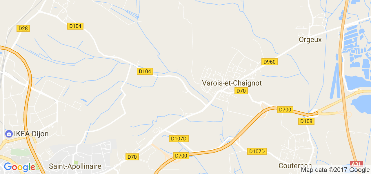 map de la ville de Varois-et-Chaignot