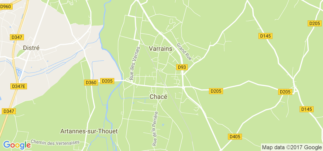 map de la ville de Varrains