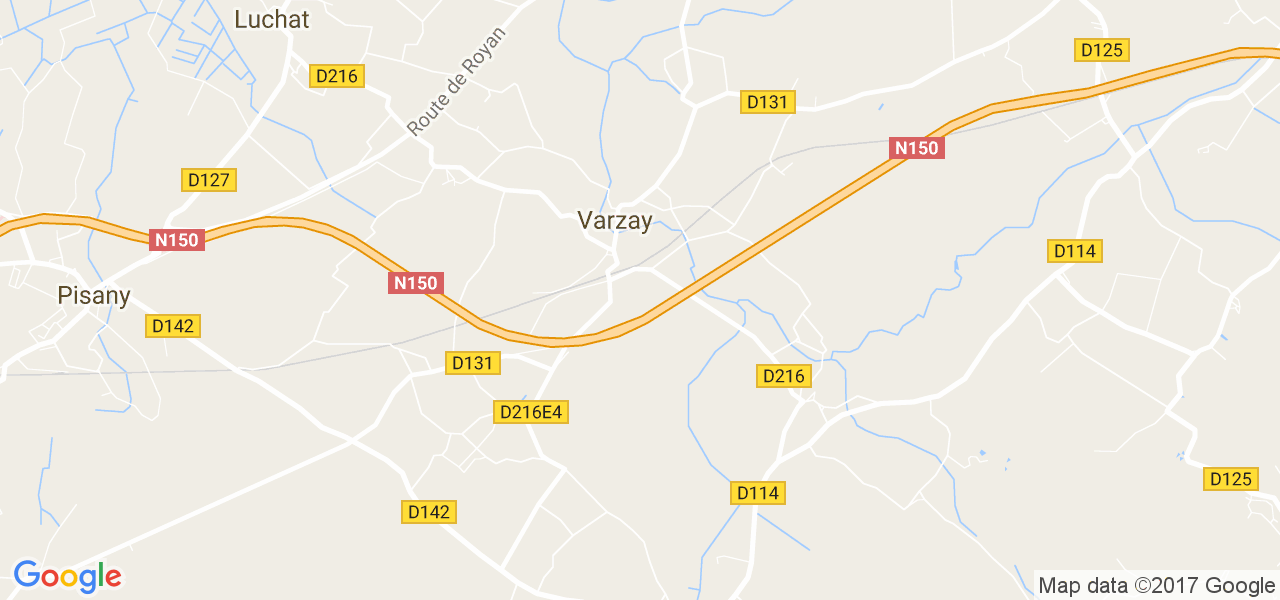 map de la ville de Varzay