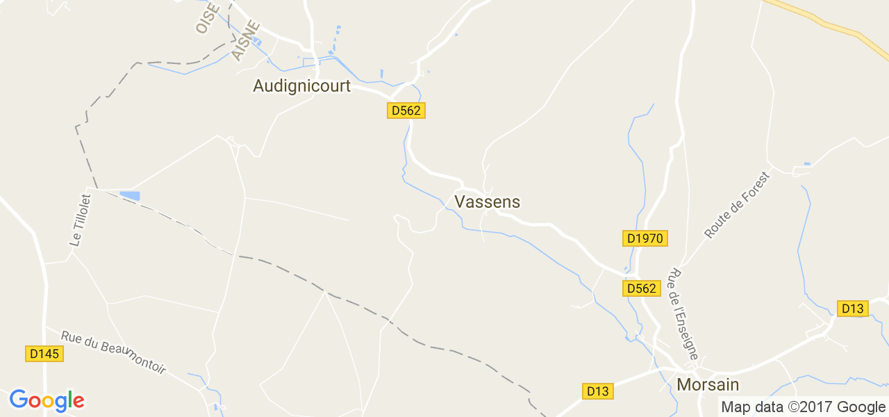 map de la ville de Vassens