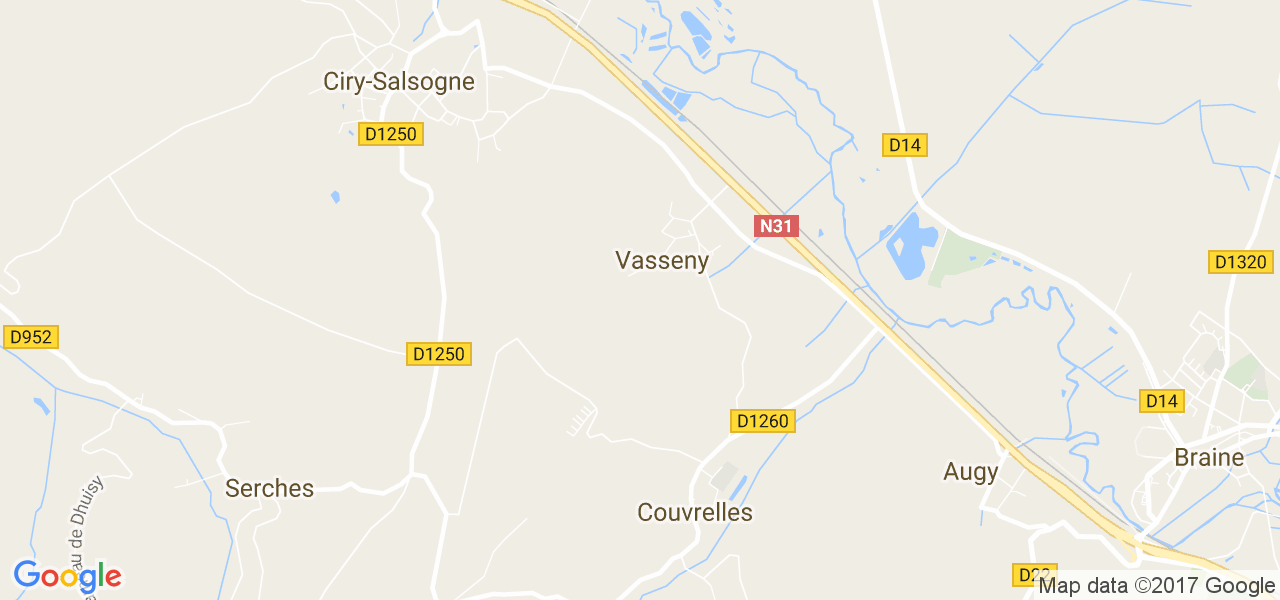 map de la ville de Vasseny