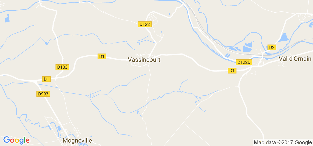 map de la ville de Vassincourt