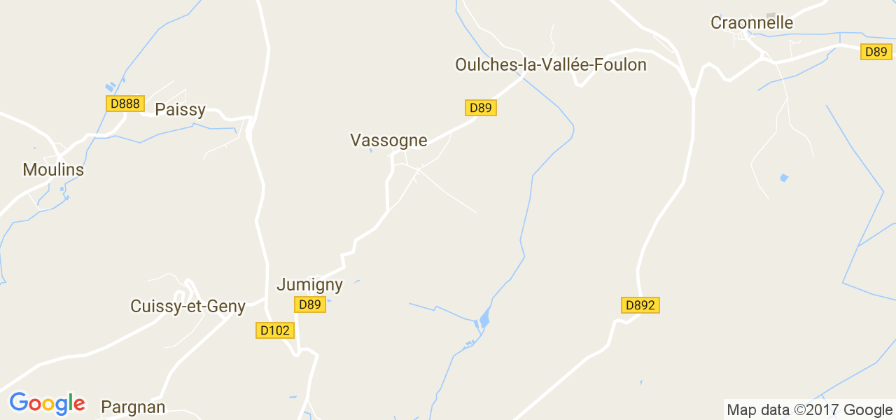 map de la ville de Vassogne