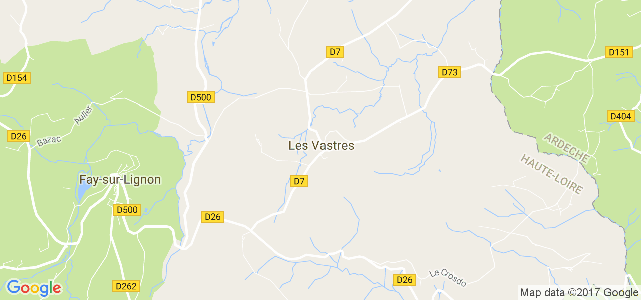 map de la ville de Vastres