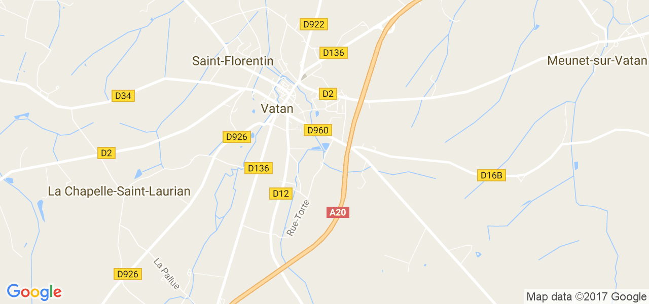 map de la ville de Vatan