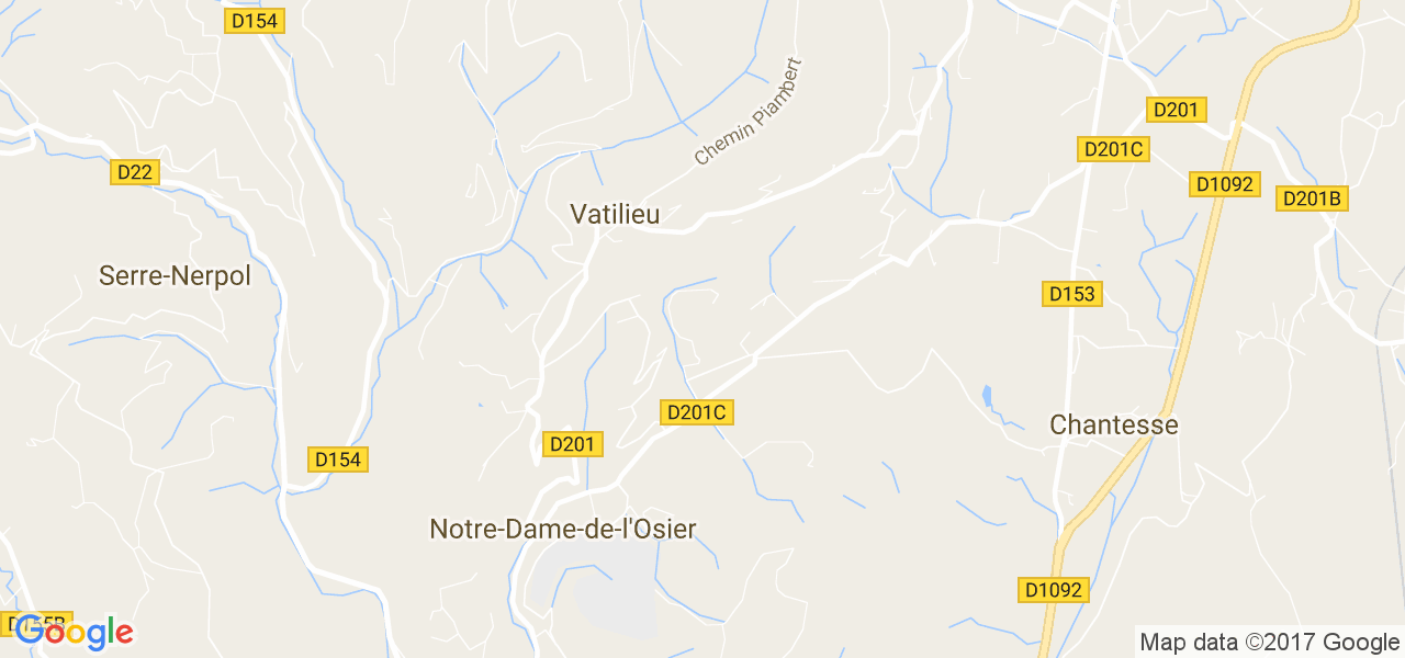 map de la ville de Vatilieu