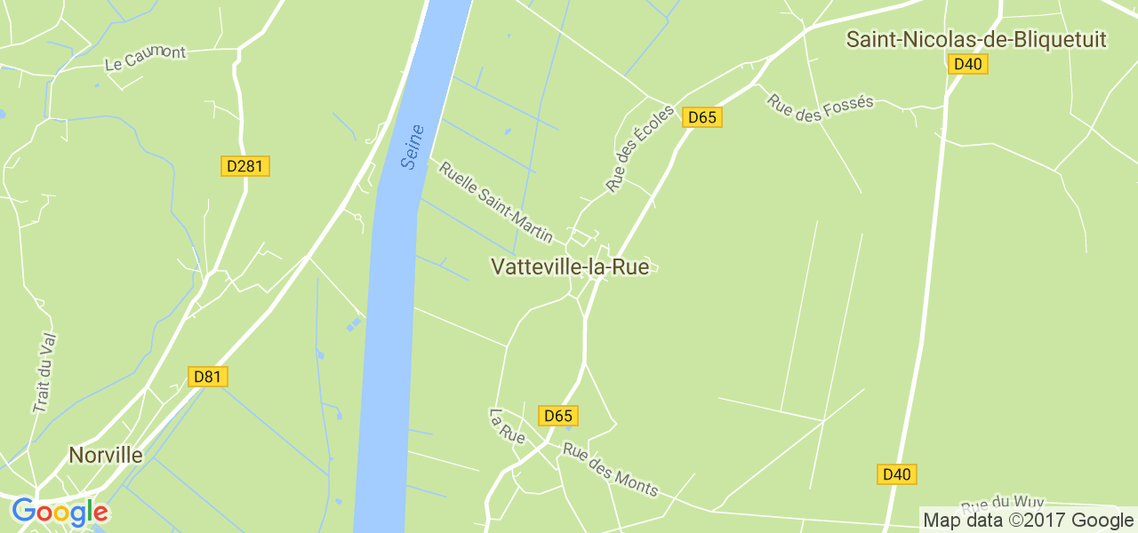 map de la ville de Vatteville-la-Rue