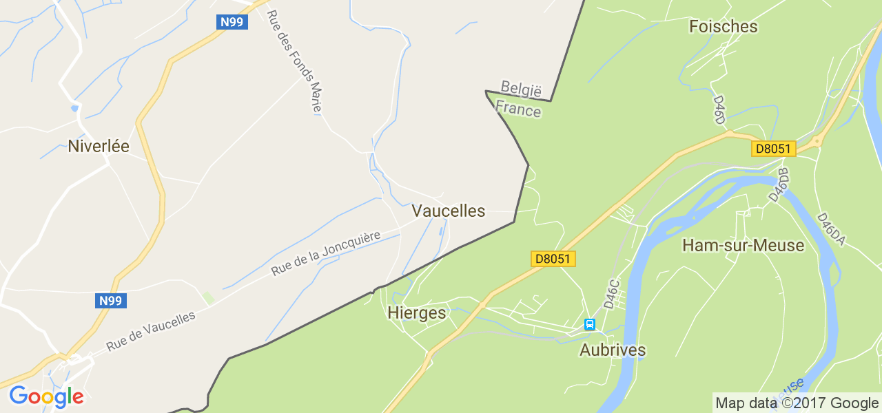 map de la ville de Vaucelles