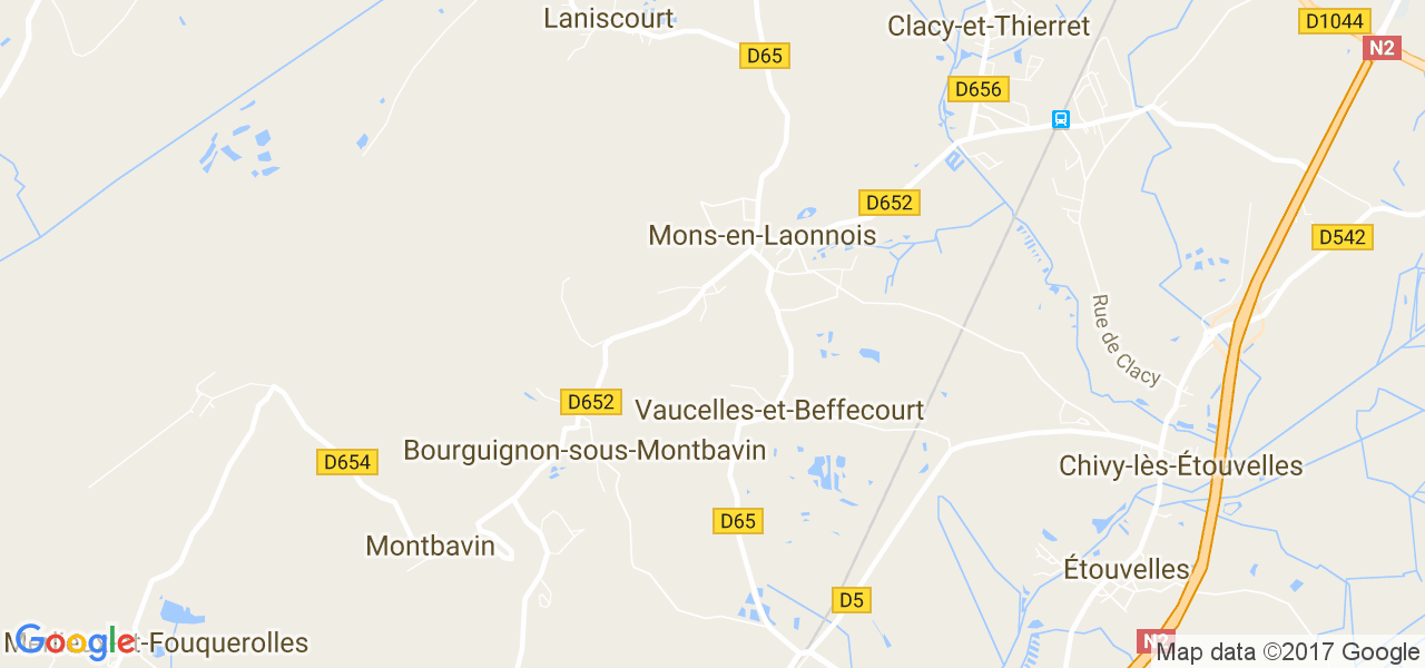 map de la ville de Vaucelles-et-Beffecourt