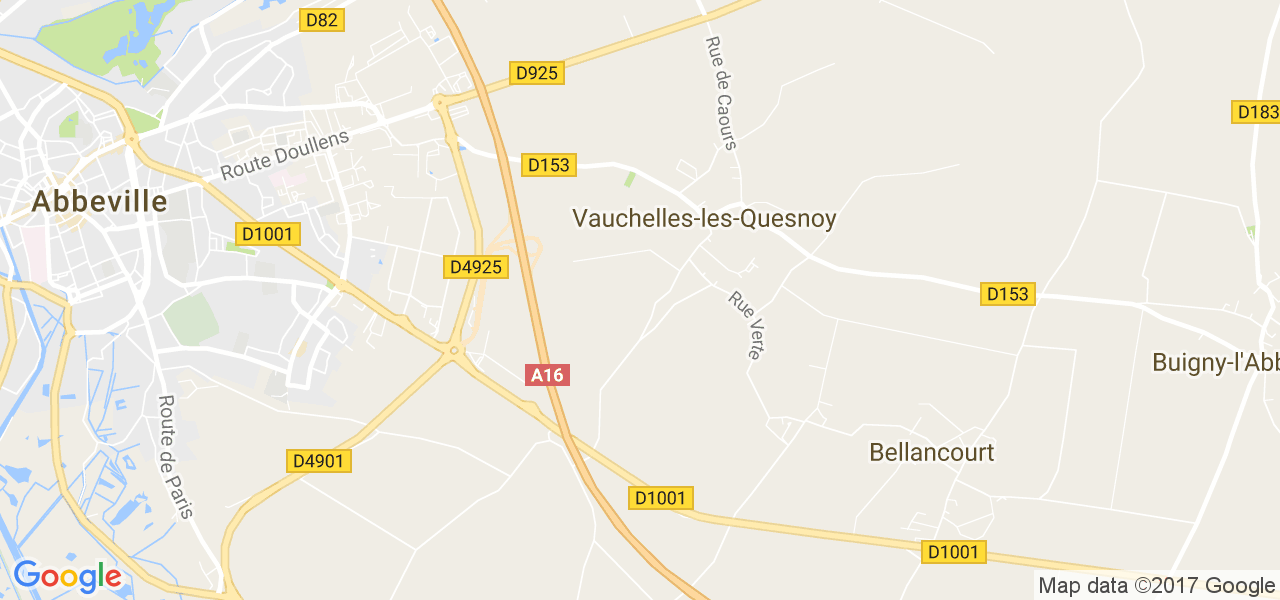 map de la ville de Vauchelles-les-Quesnoy