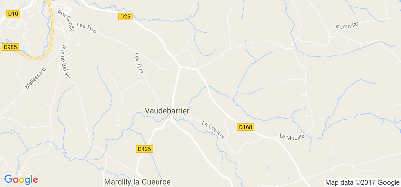 map de la ville de Vaudebarrier