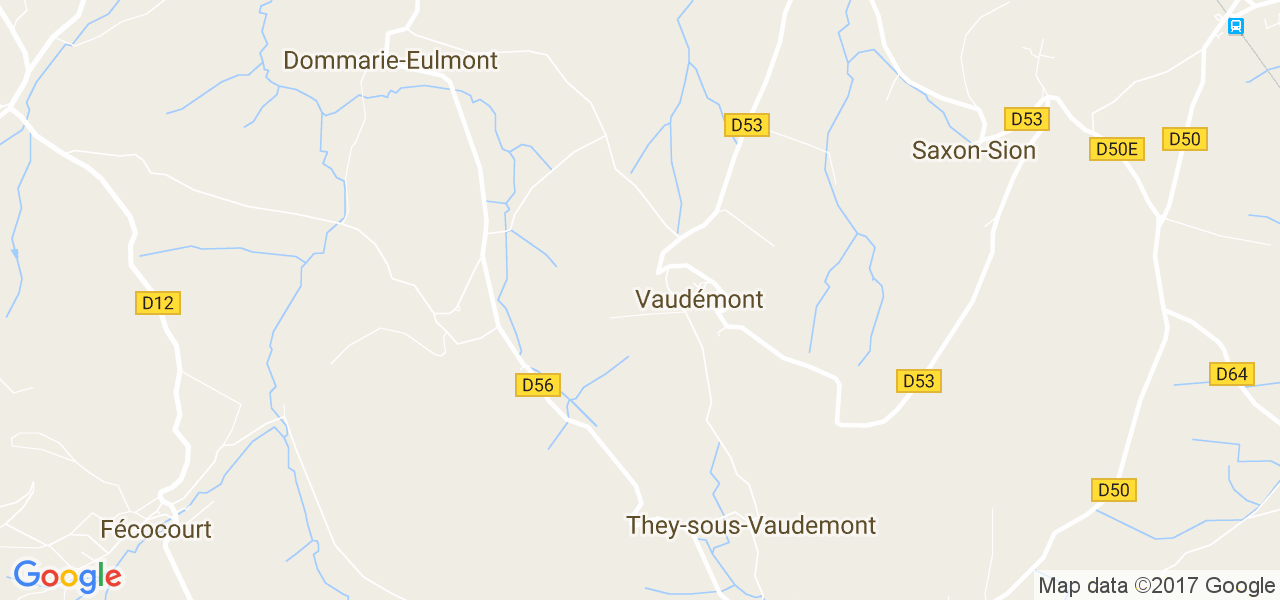 map de la ville de Vaudémont