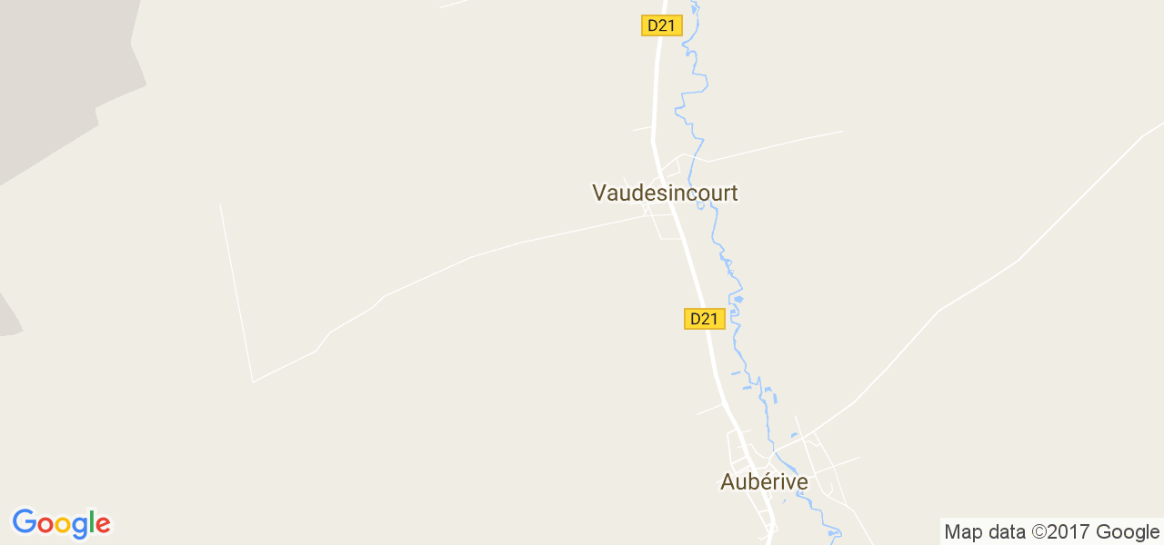 map de la ville de Vaudesincourt