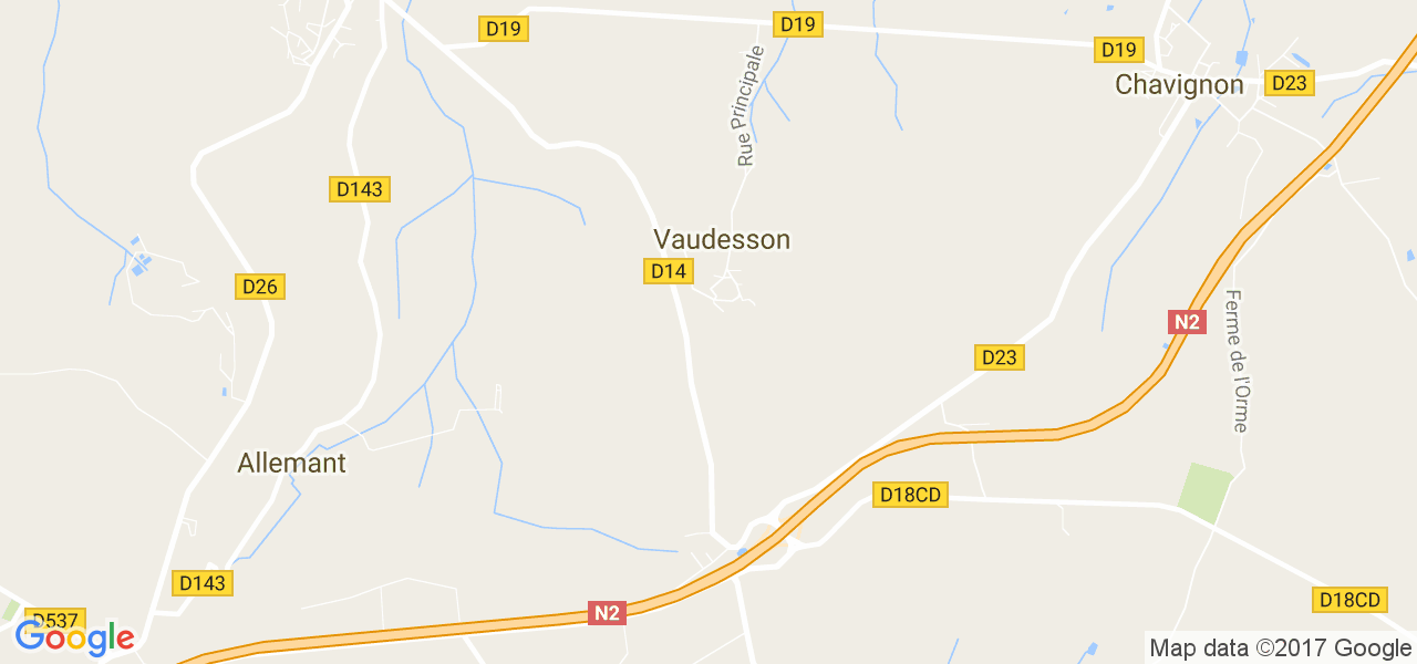 map de la ville de Vaudesson