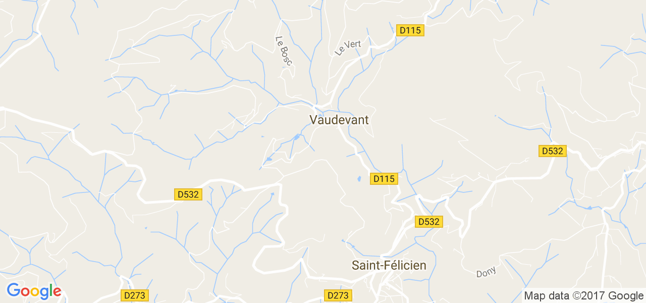 map de la ville de Vaudevant