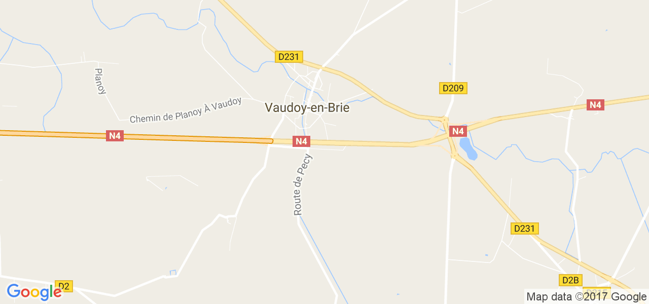 map de la ville de Vaudoy-en-Brie