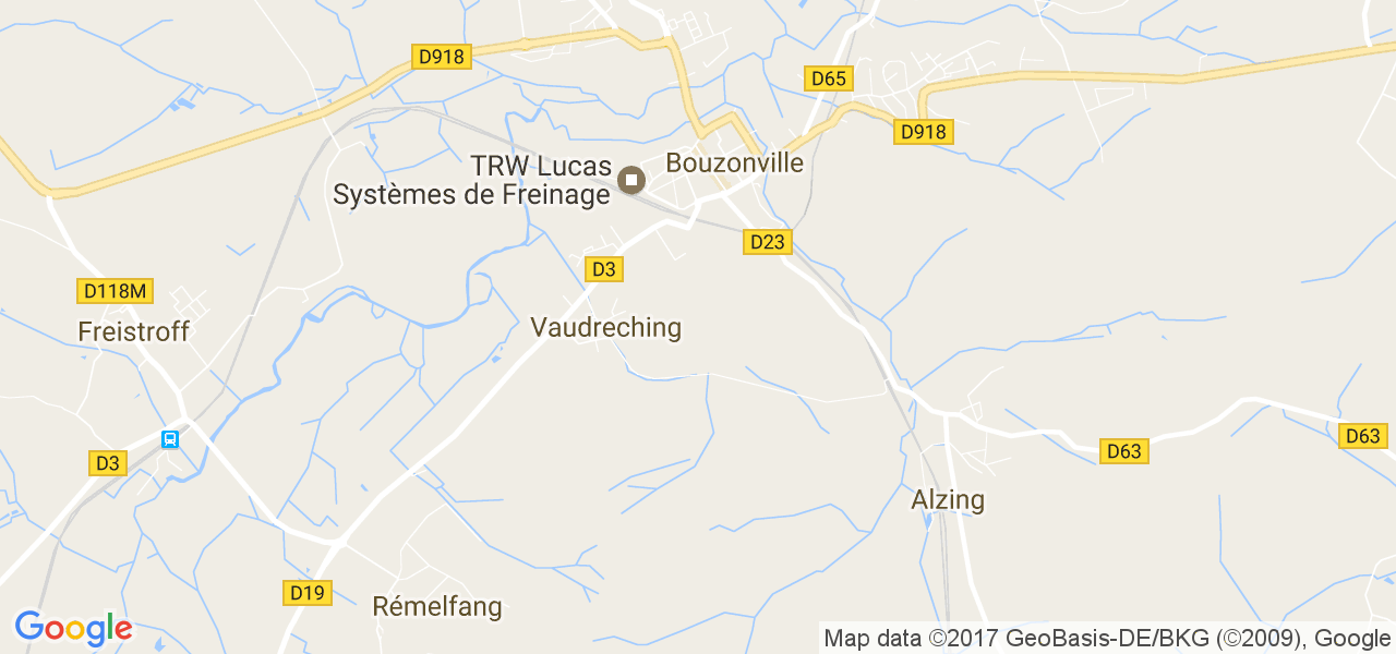 map de la ville de Vaudreching