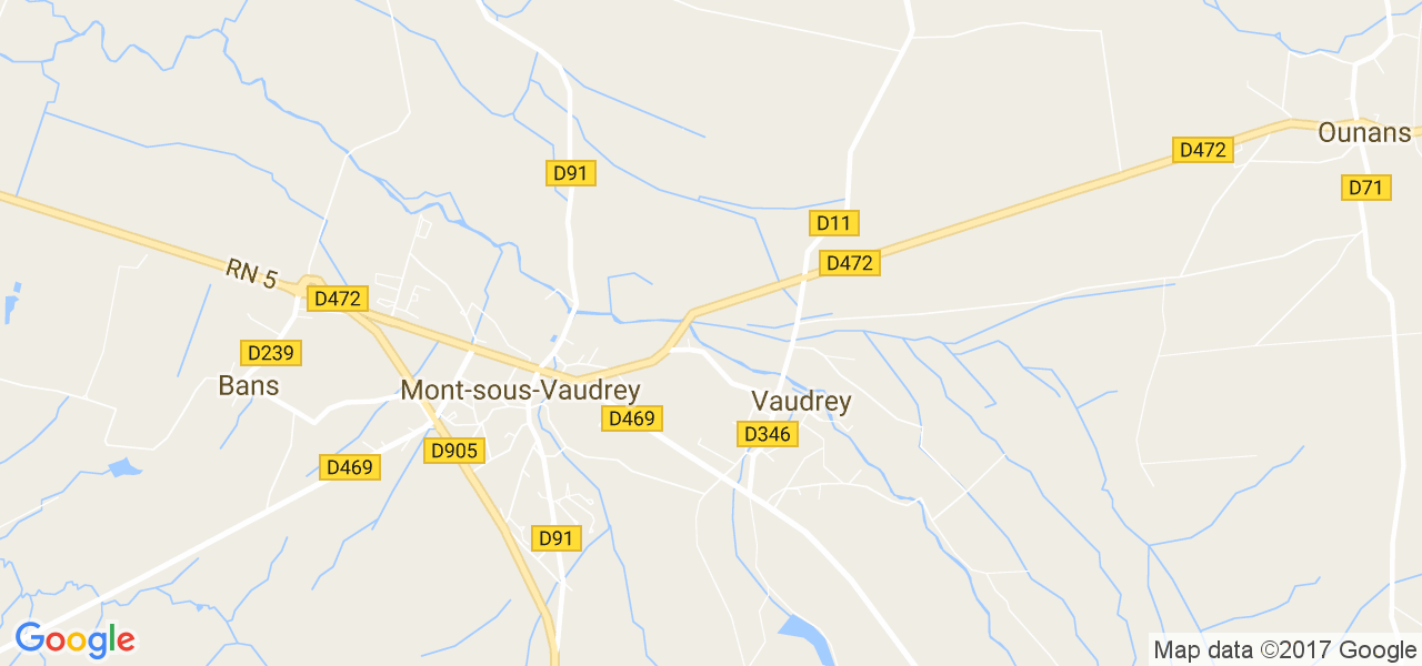 map de la ville de Vaudrey