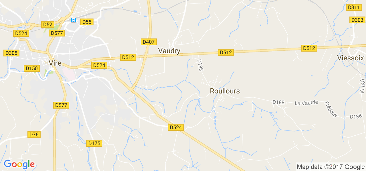 map de la ville de Vaudry