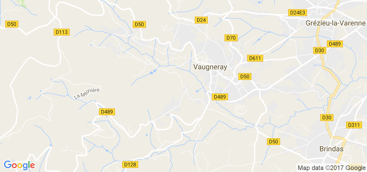 map de la ville de Vaugneray