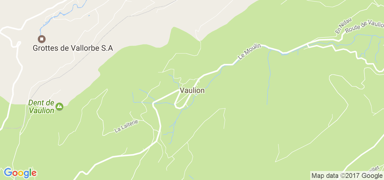 map de la ville de Vaulion