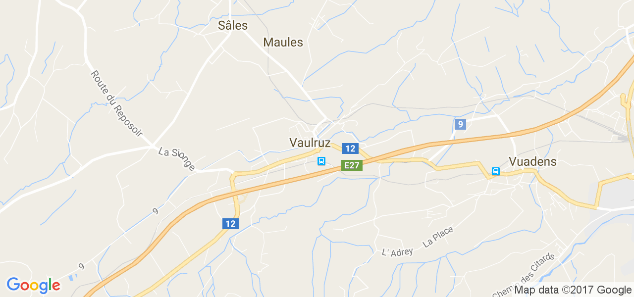 map de la ville de Vaulruz