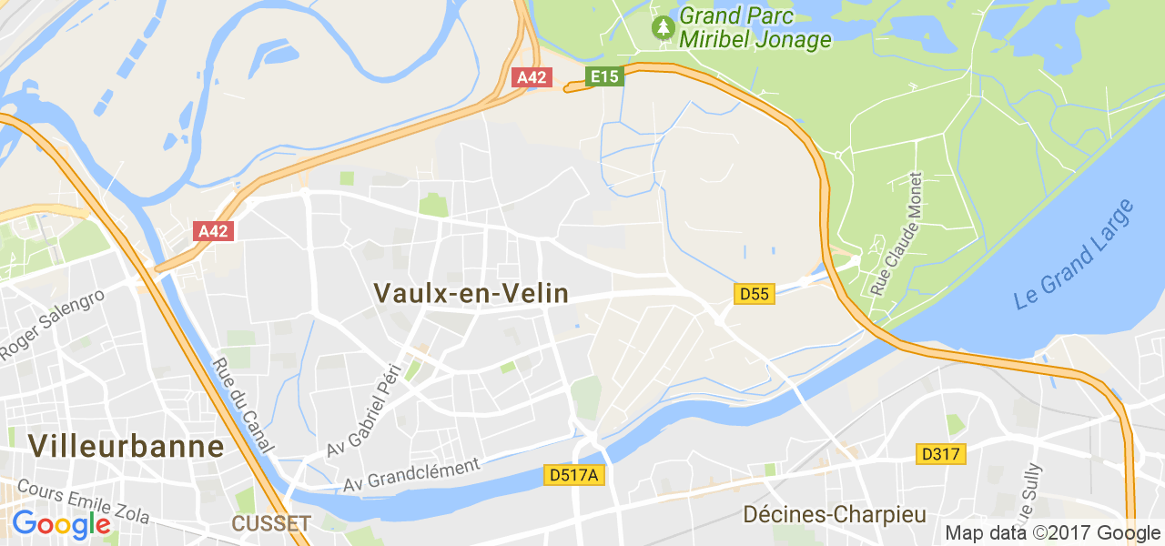 map de la ville de Vaulx-en-Velin