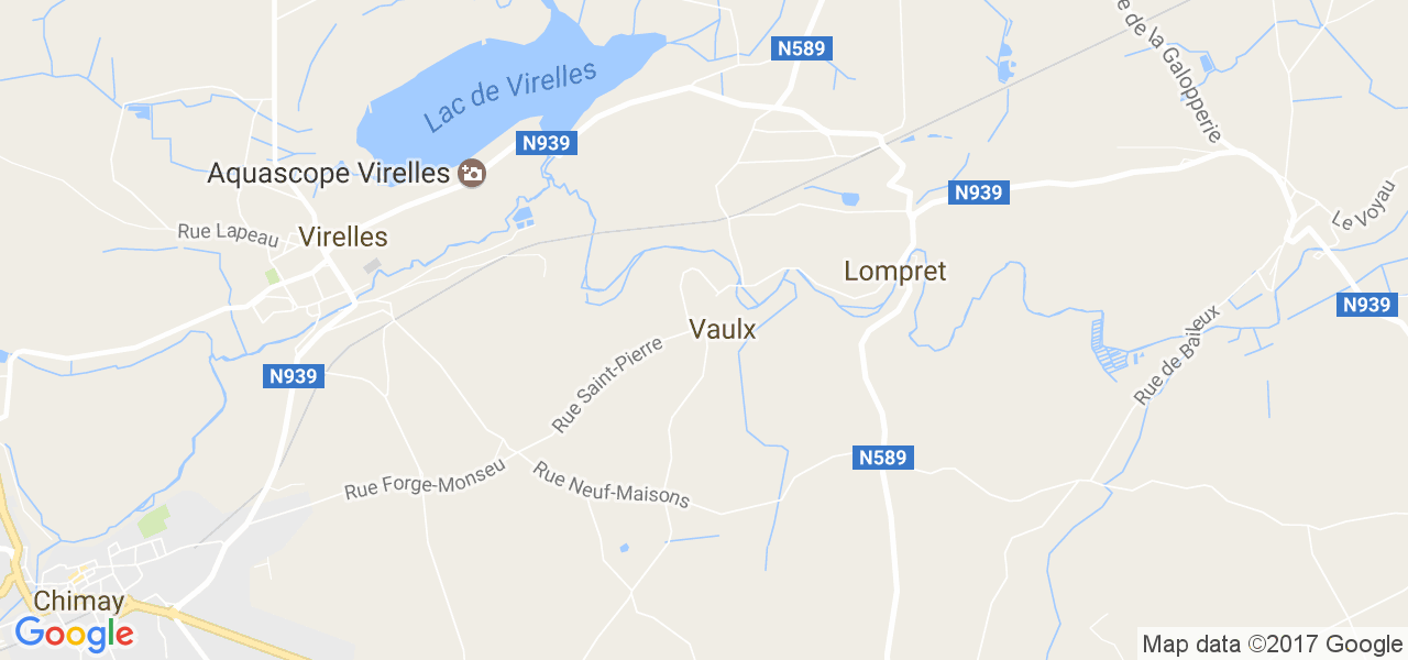 map de la ville de Vaulx-Lez-Chimay