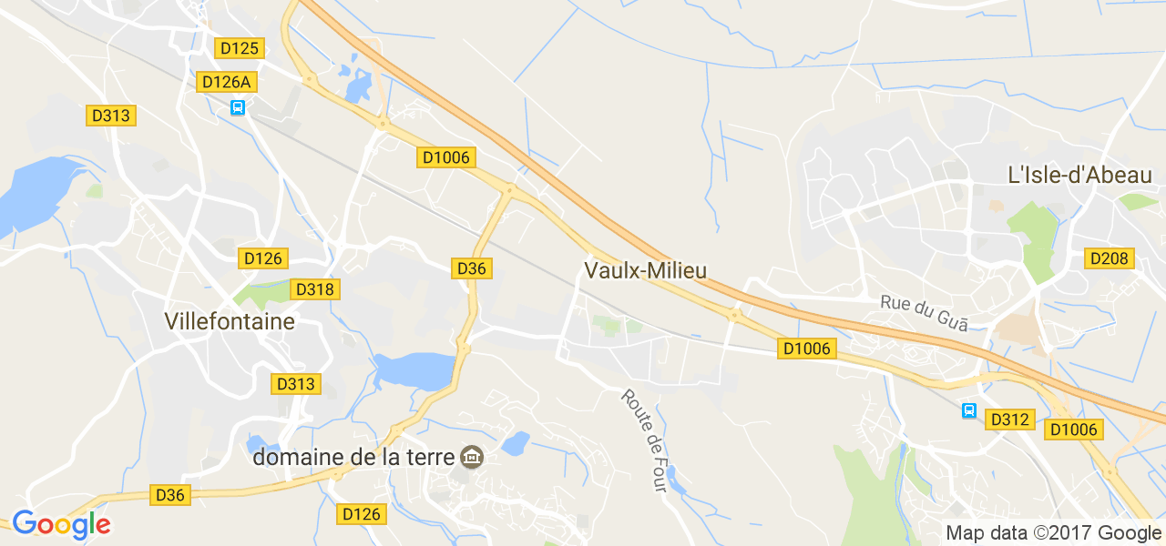 map de la ville de Vaulx-Milieu