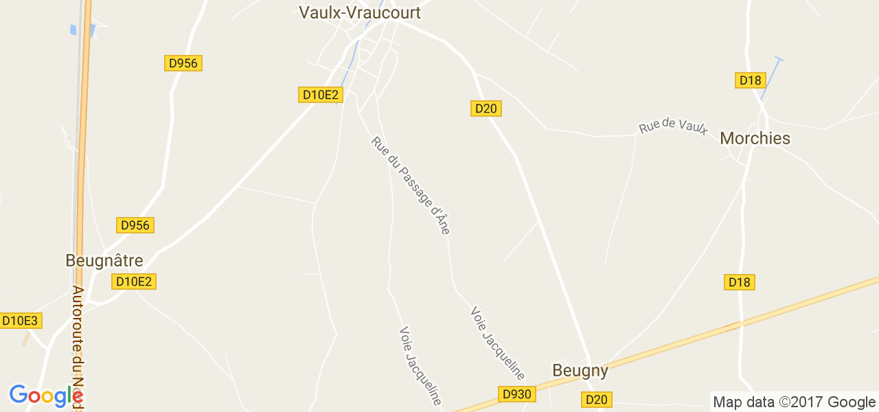 map de la ville de Vaulx-Vraucourt