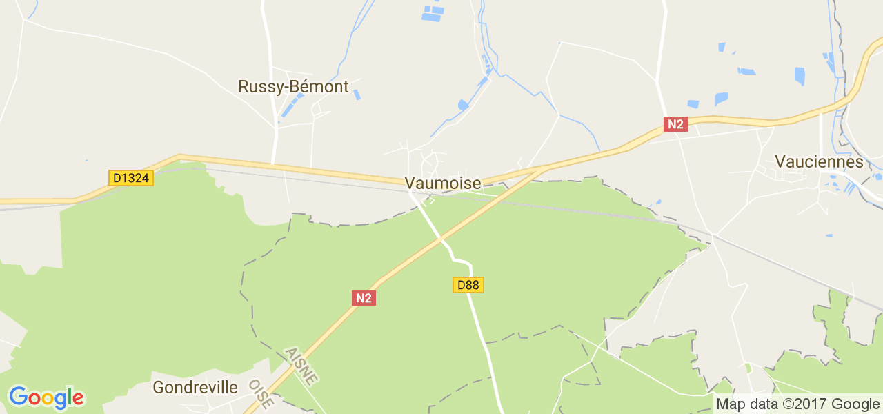 map de la ville de Vaumoise