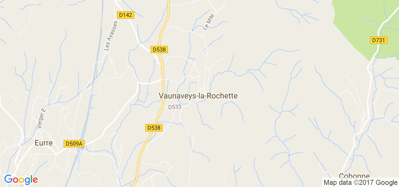 map de la ville de Vaunaveys-la-Rochette