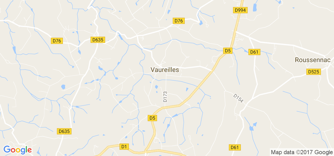 map de la ville de Vaureilles