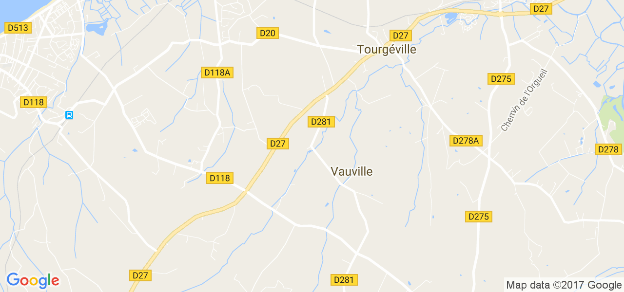 map de la ville de Vauville