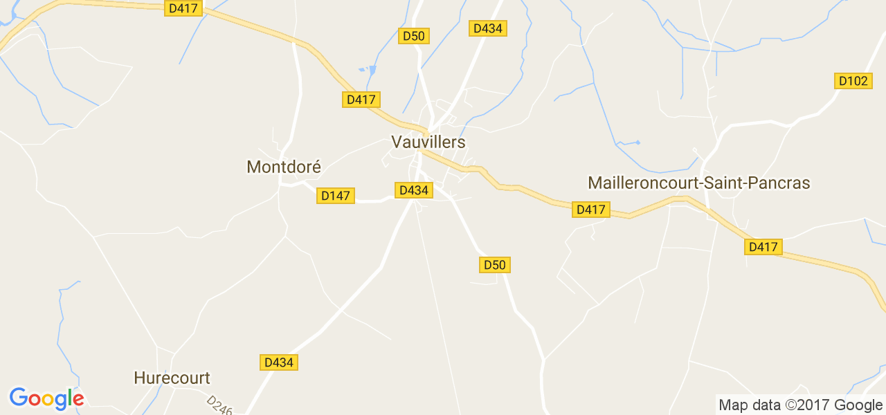 map de la ville de Vauvillers