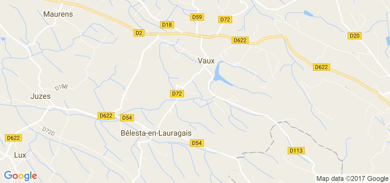 map de la ville de Vaux