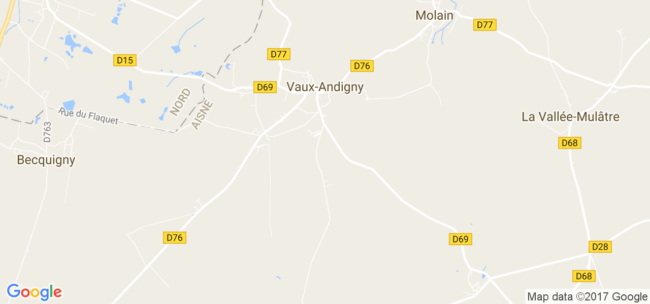 map de la ville de Vaux-Andigny