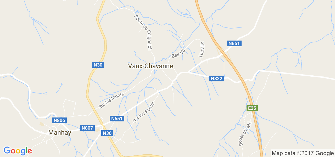 map de la ville de Vaux-Chavanne