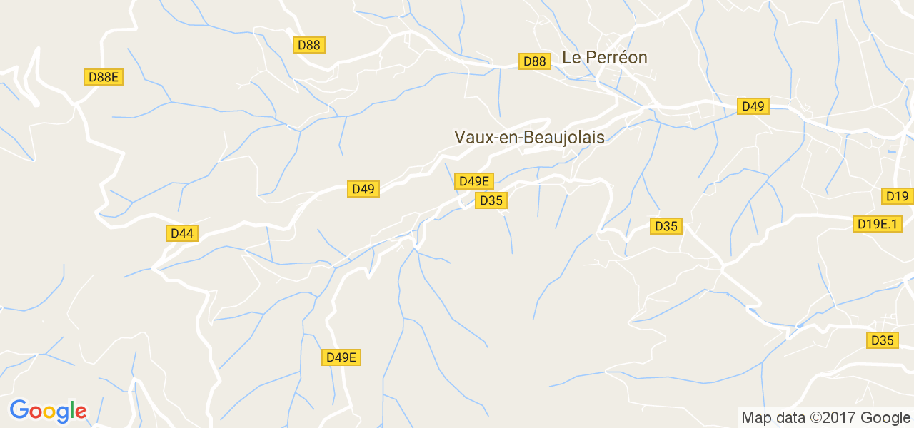 map de la ville de Vaux-en-Beaujolais