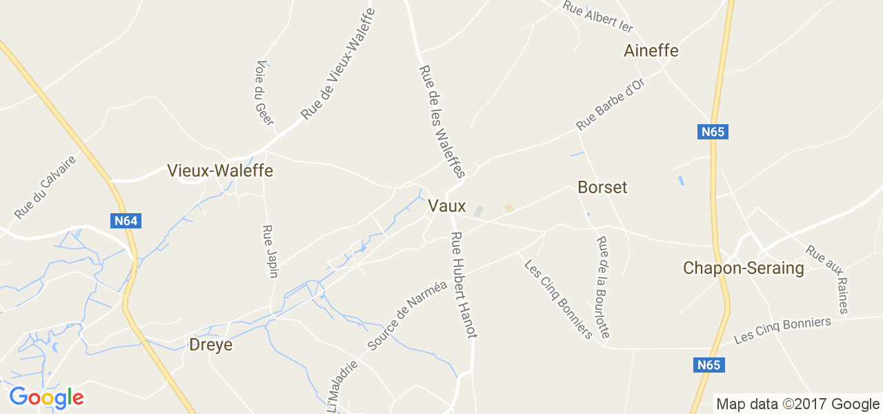 map de la ville de Vaux-Et-Borset