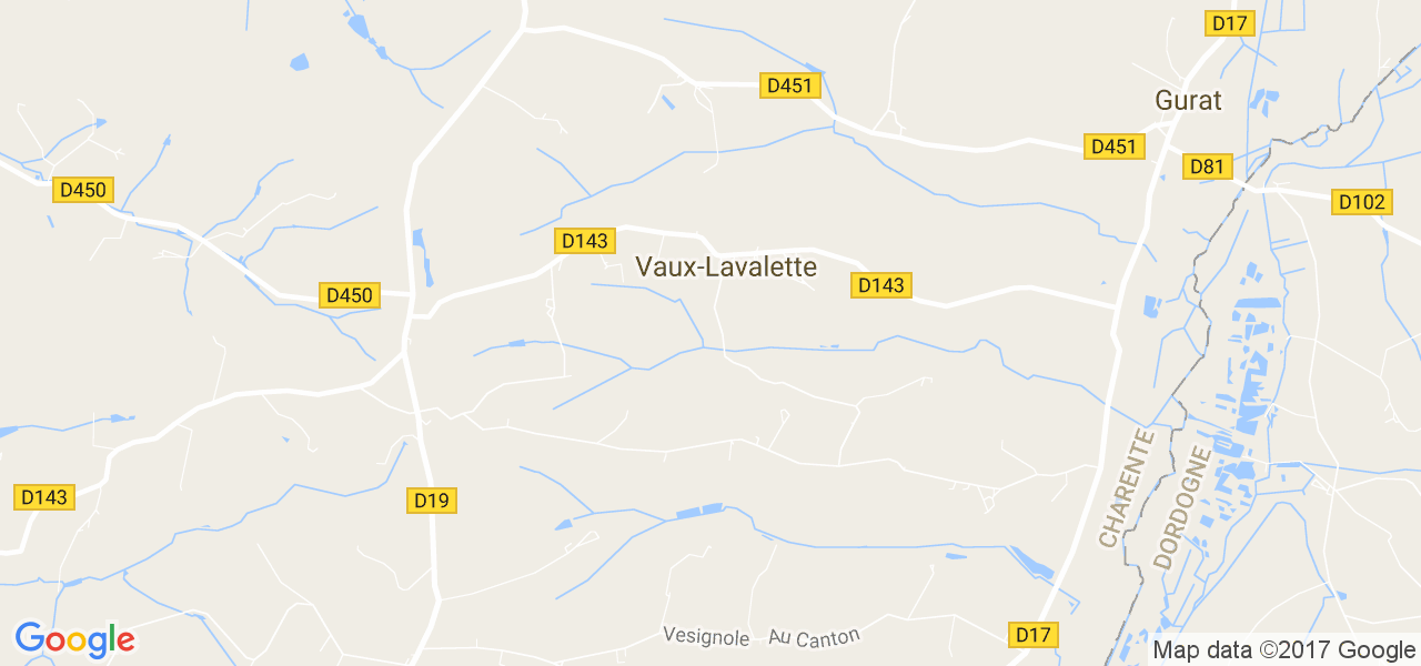 map de la ville de Vaux-Lavalette